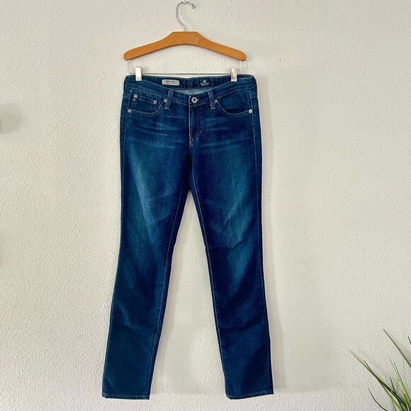 AG Adriano Goldschmied Stilt Cigarette Leg Anthropologie Dark Wash Denim Sz 27 - Picture 1 of 7
